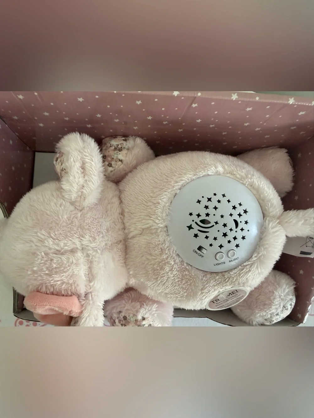 Dreamgro Lullaby Dreams Projector Soother - Pink Elephant Plush Baby Night Light